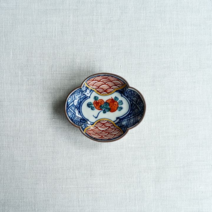 【個展】木瓜豆皿色絵果実文　萠窯