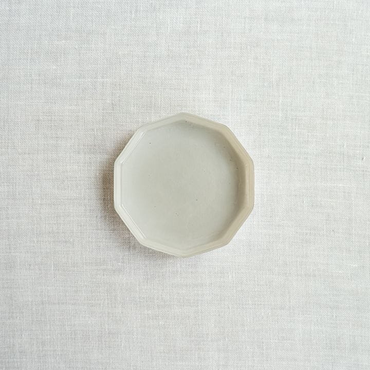 【ガラス展】白のうつわ 十角小皿 G　小宮崇
