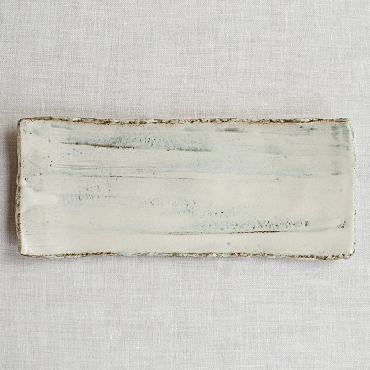 曇天釉タタラ長角皿　柳瀬和之