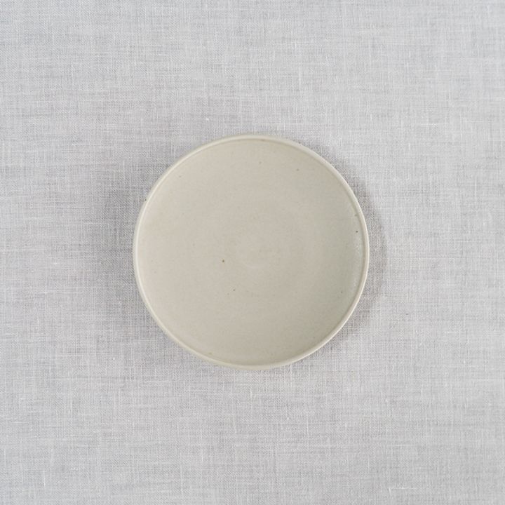 【個展予約商品】緑白釉4寸平皿　土井善男