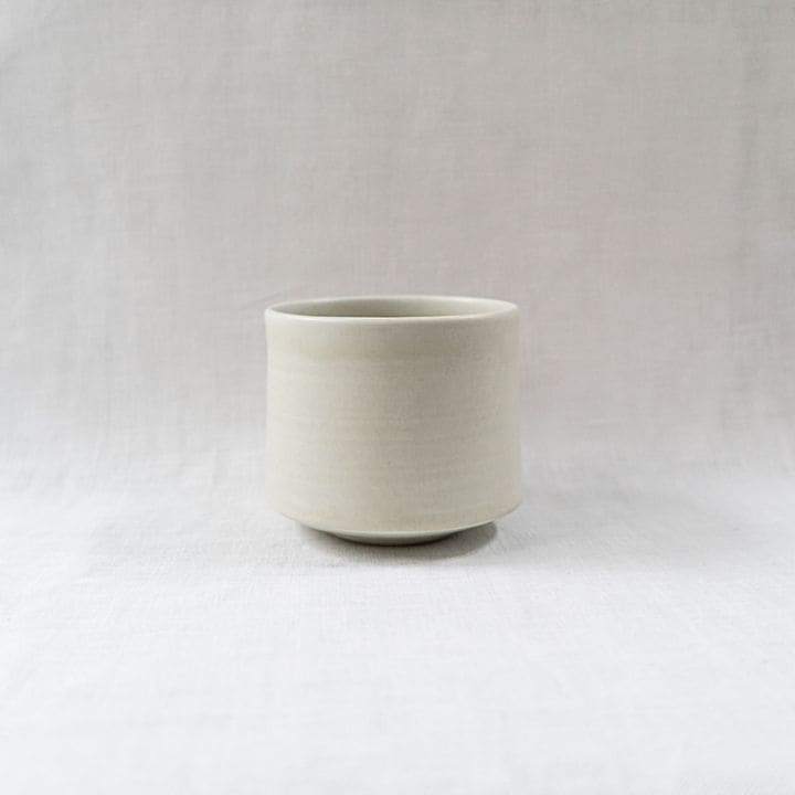 【個展予約商品】緑白釉筒鉢　土井善男