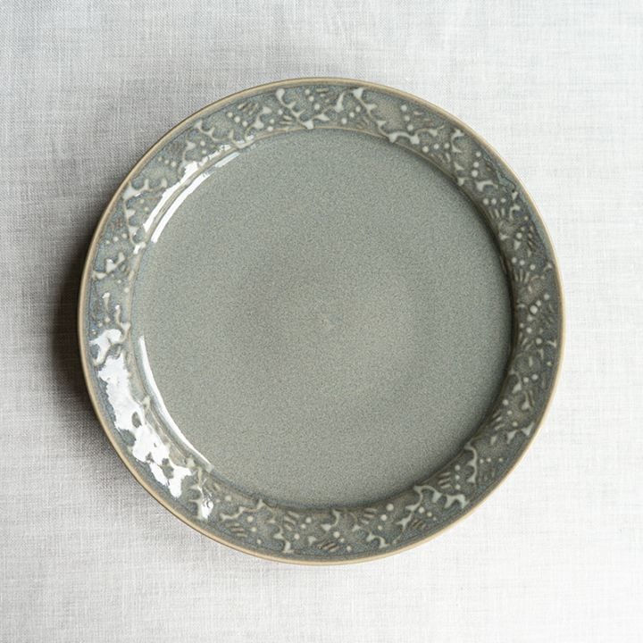 【個展予約商品】薄墨花文7寸皿　土井善男