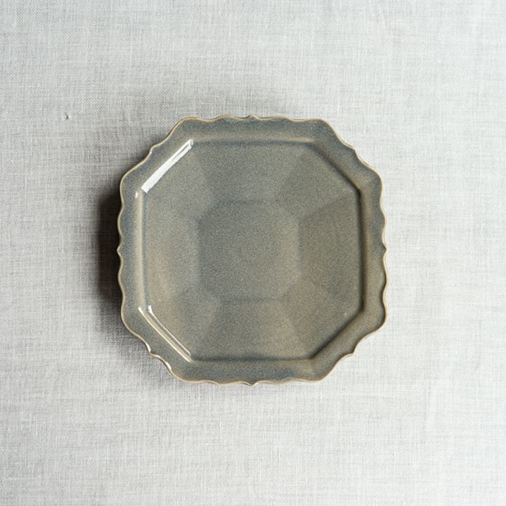 【個展予約商品】薄墨八角皿小　土井善男
