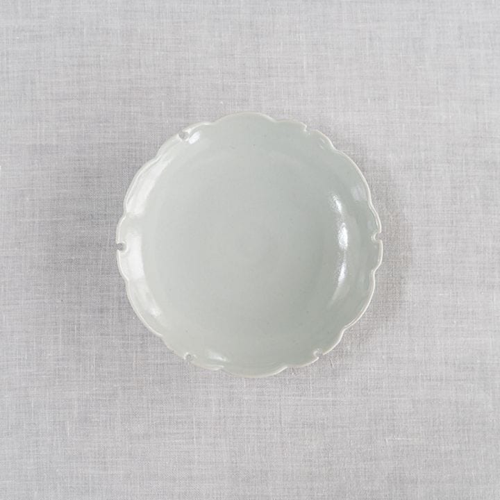 【個展予約商品】乳白釉雪輪5寸皿　土井善男