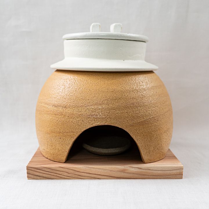 【予約商品】かまどはん1合（かまど/ベージュ × 羽釜鍋/ホワイト）　大杉康伸