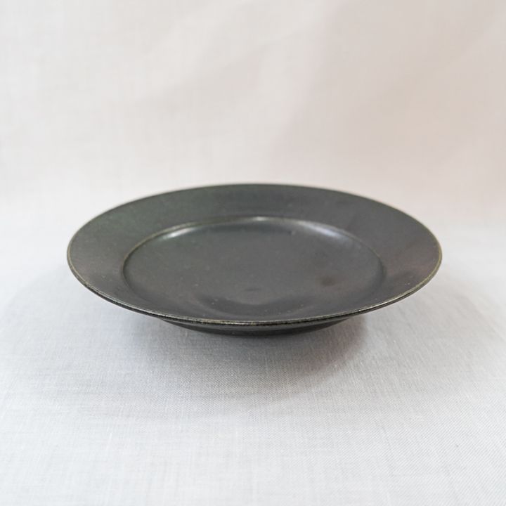 【個展商品】緑釉リム皿(J-12)　中里健太