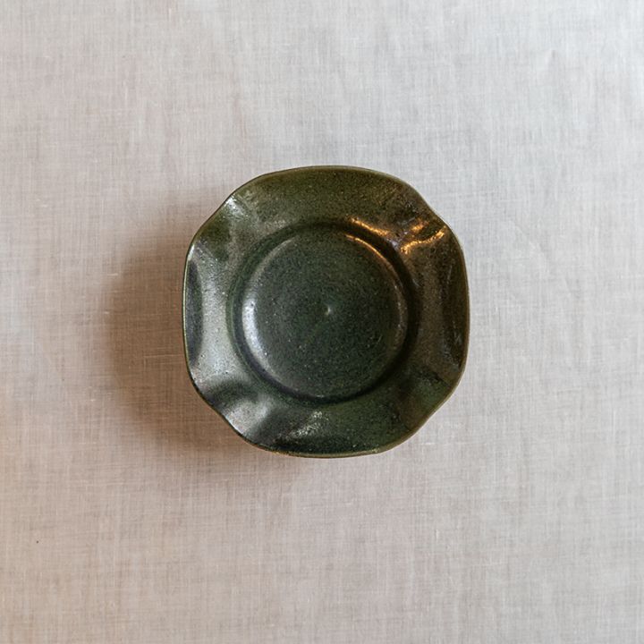 【個展予約商品】緑釉四方向附　中里健太