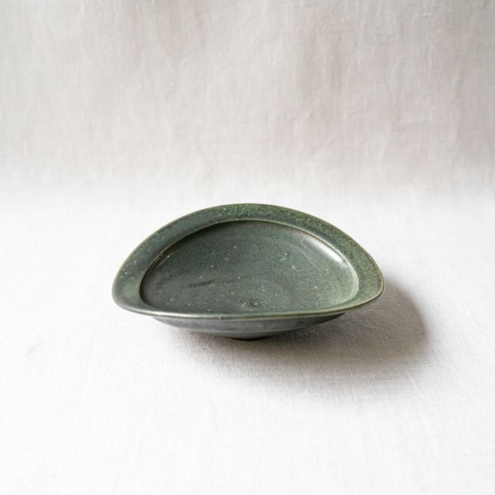 【個展予約商品】緑釉オーバル皿　中里健太
