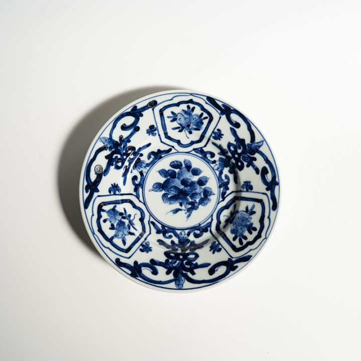 【個展】六寸皿リム唐草　萠窯