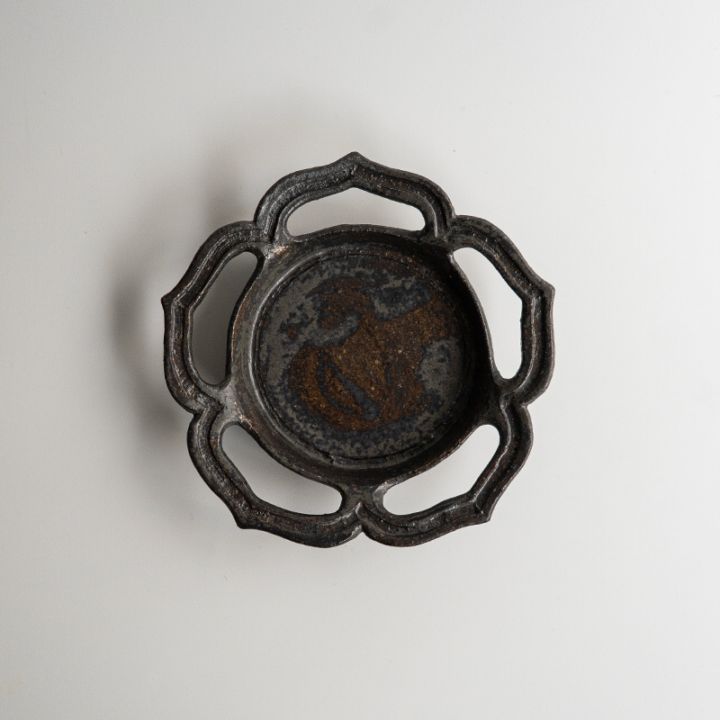 【個展】透かし向付綾花炭化黒　渡辺信史
