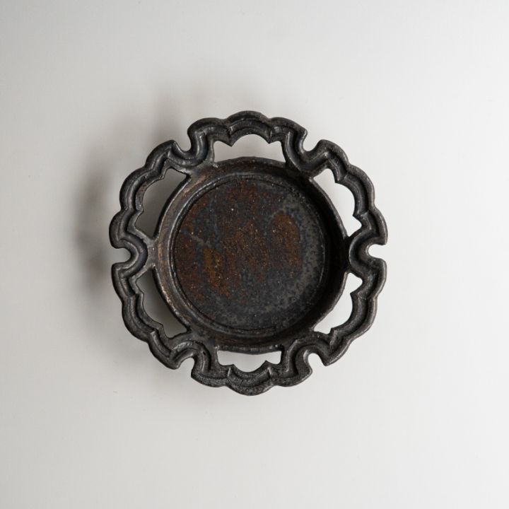 【個展】透かし向付雪輪炭化黒　渡辺信史