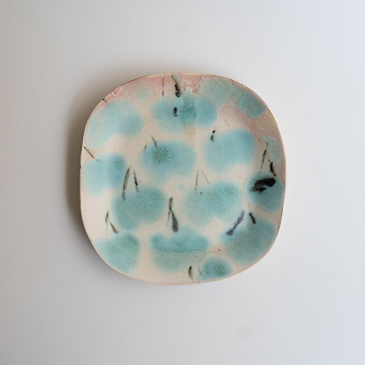 個展】四角平皿 水色 Enkel室伏真美 | 作家から選ぶ,Enkel 室伏真美