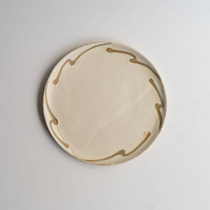 【個展】平皿小ホワイト飛柄　山口和声