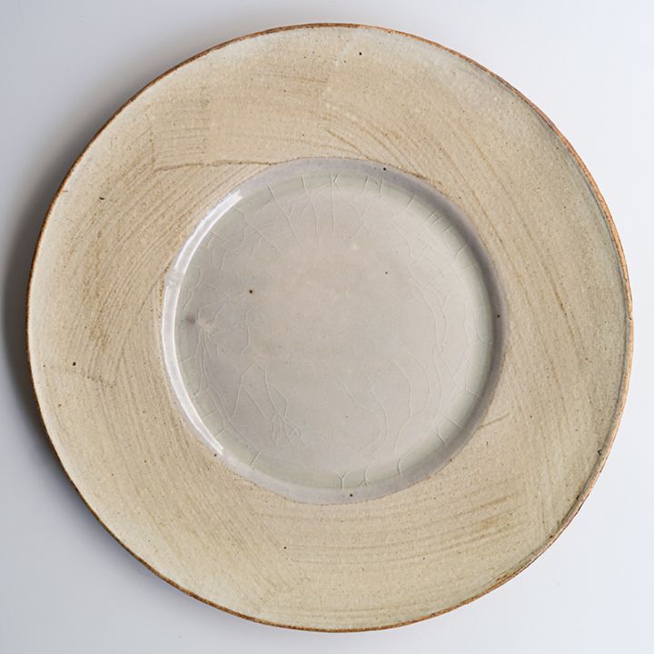 【個展】広リム皿大ホワイト縁　山口和声