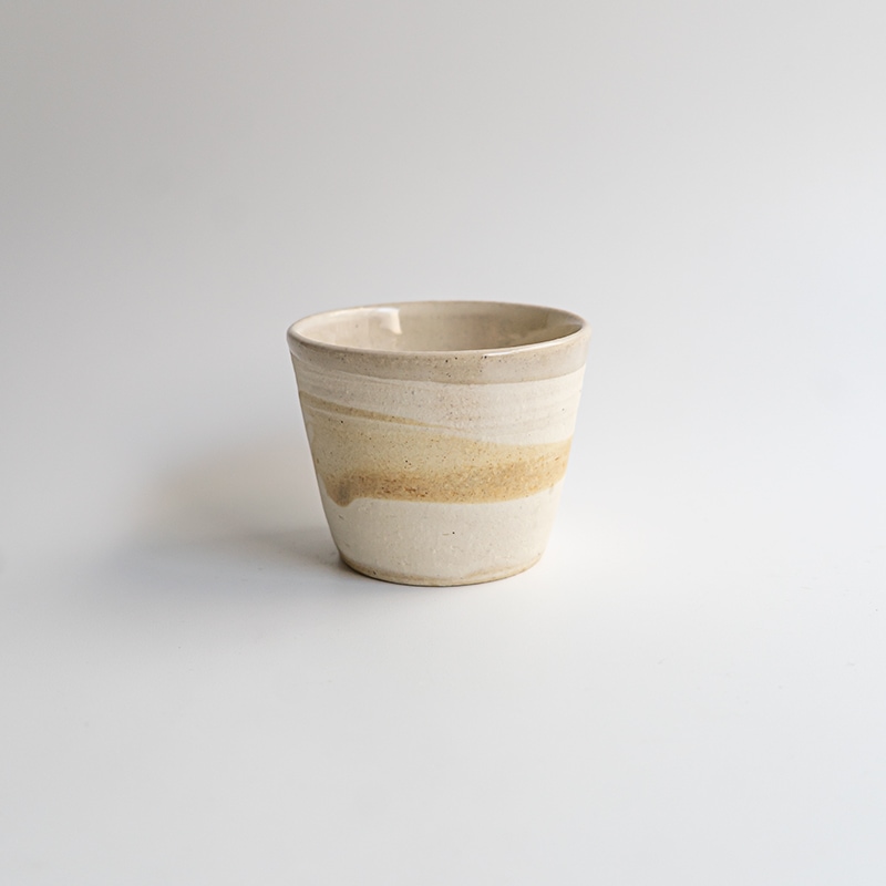 【個展】猪口ホワイト柄　山口和声
