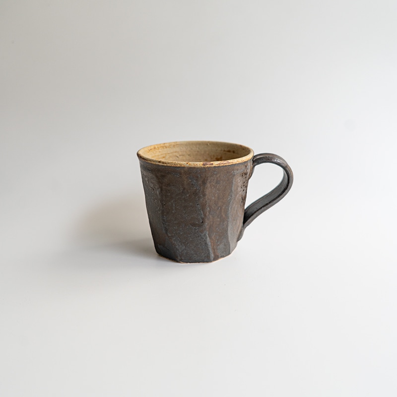 【個展】灰釉面取りマグカップ　及川静香