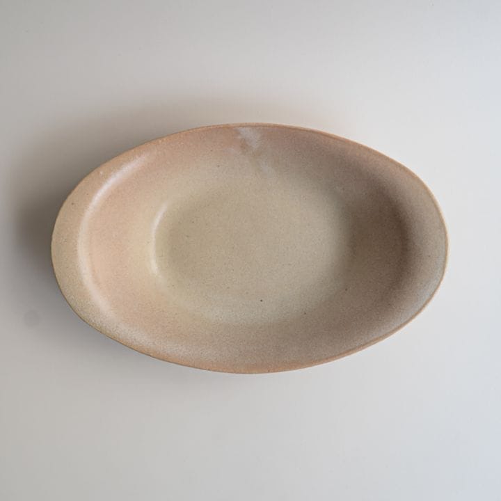【個展】桃色耐火オーバル鉢M　及川静香