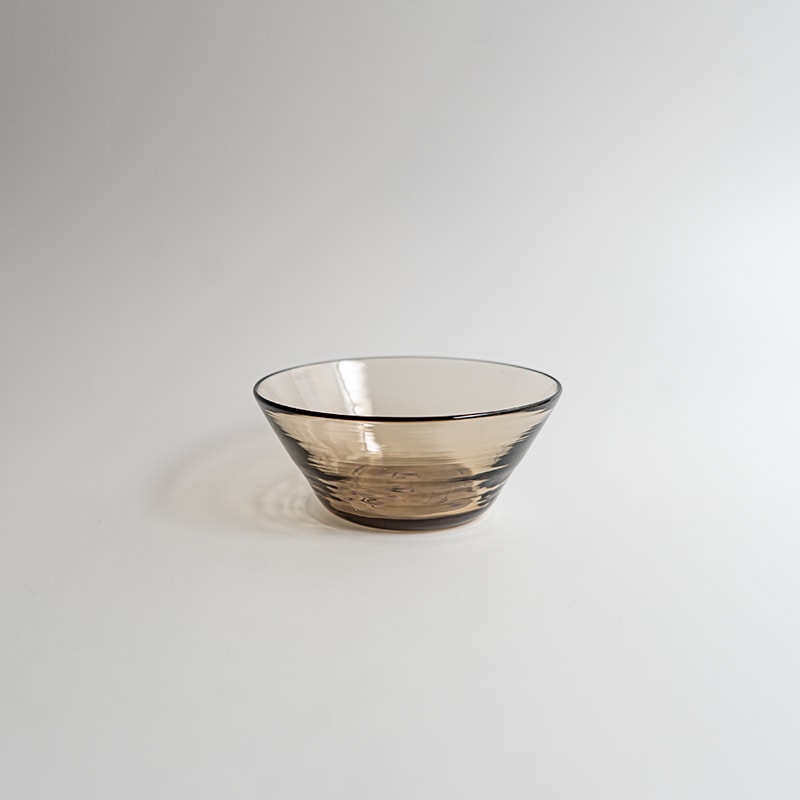 【ガラス展】平小鉢 スモークブラウン　大野なつみ