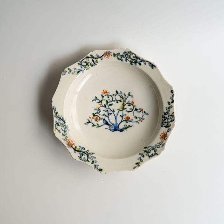 【個展予約商品】呉須赤絵輪花リム皿5.5寸　宮田竜司