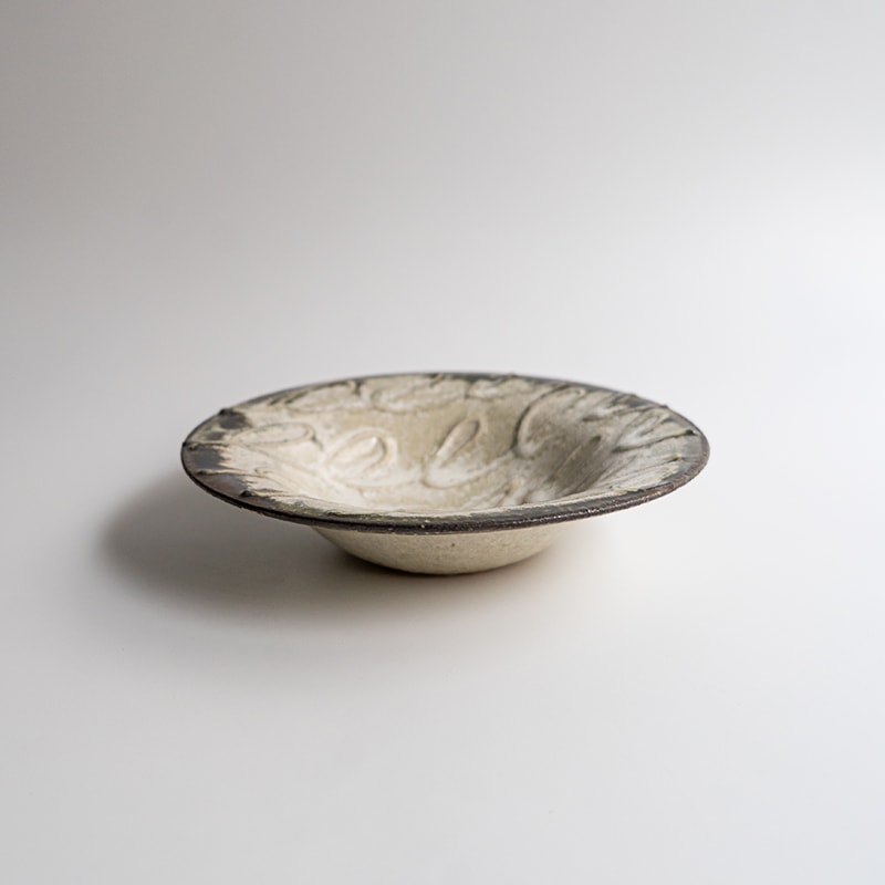 【藤原展】イッチン帽子鉢6寸 白(A)　藤原純