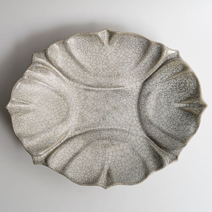 【藤原展】シェルオーバルL 墨白　藤原純