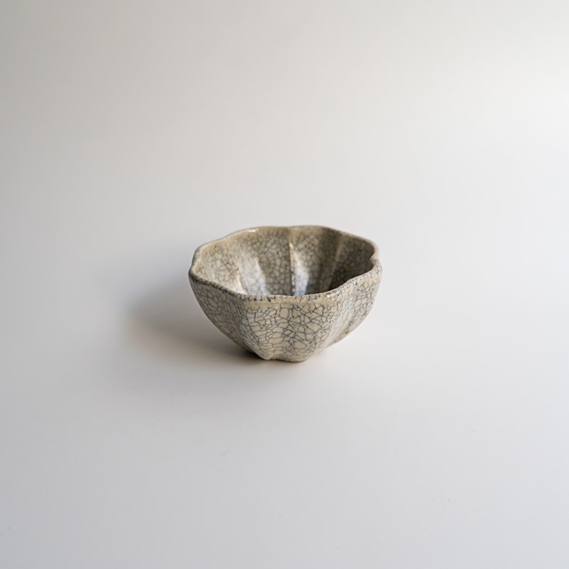 【藤原展】花小鉢 墨白　藤原純