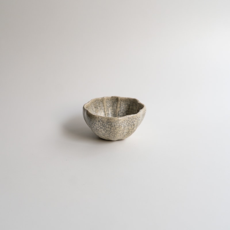 【藤原展】花豆鉢 墨白　藤原純