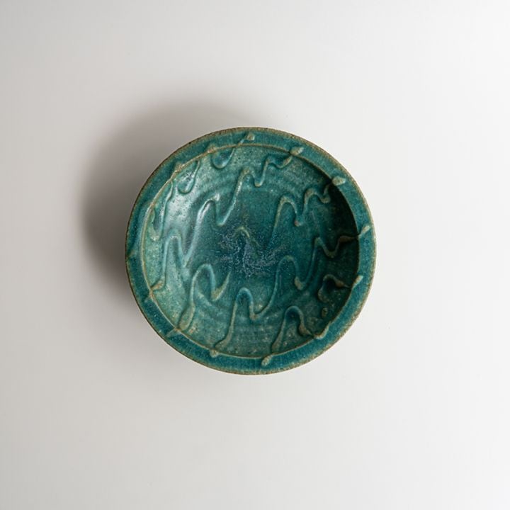 【藤原展】イッチンリム鉢M 青(B)　藤原純