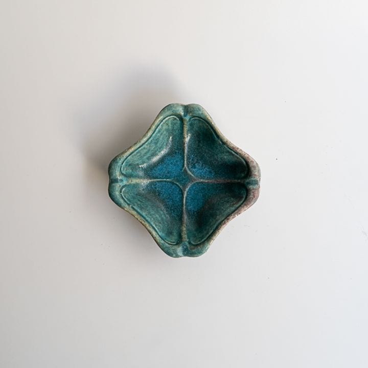 【藤原展】木瓜豆鉢 青　藤原純