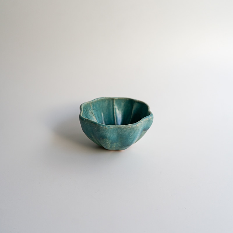 【藤原展】花小鉢 青　藤原純