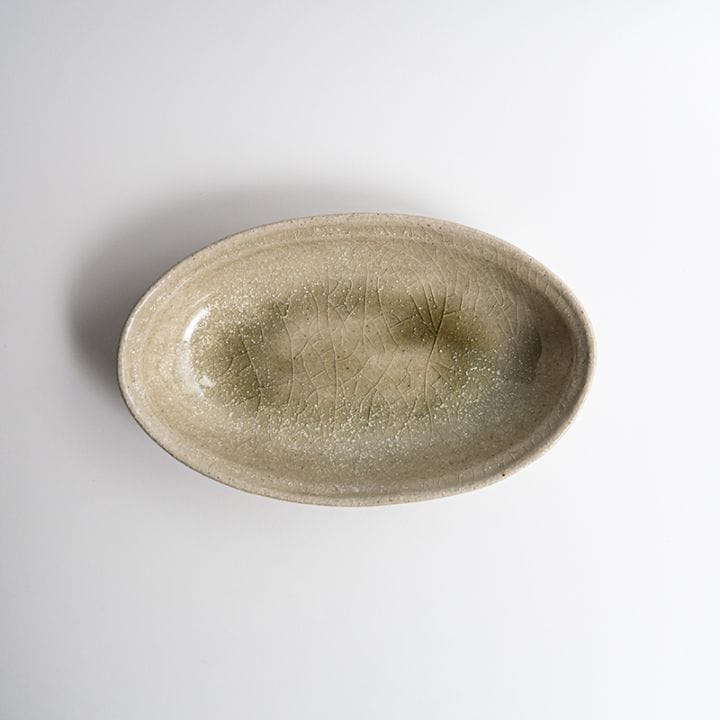 【藤原展】ながまるボウルM 白抹茶　藤原志鈴香