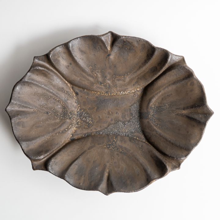 【藤原展：予約商品】シェルオーバルL 黒　藤原純