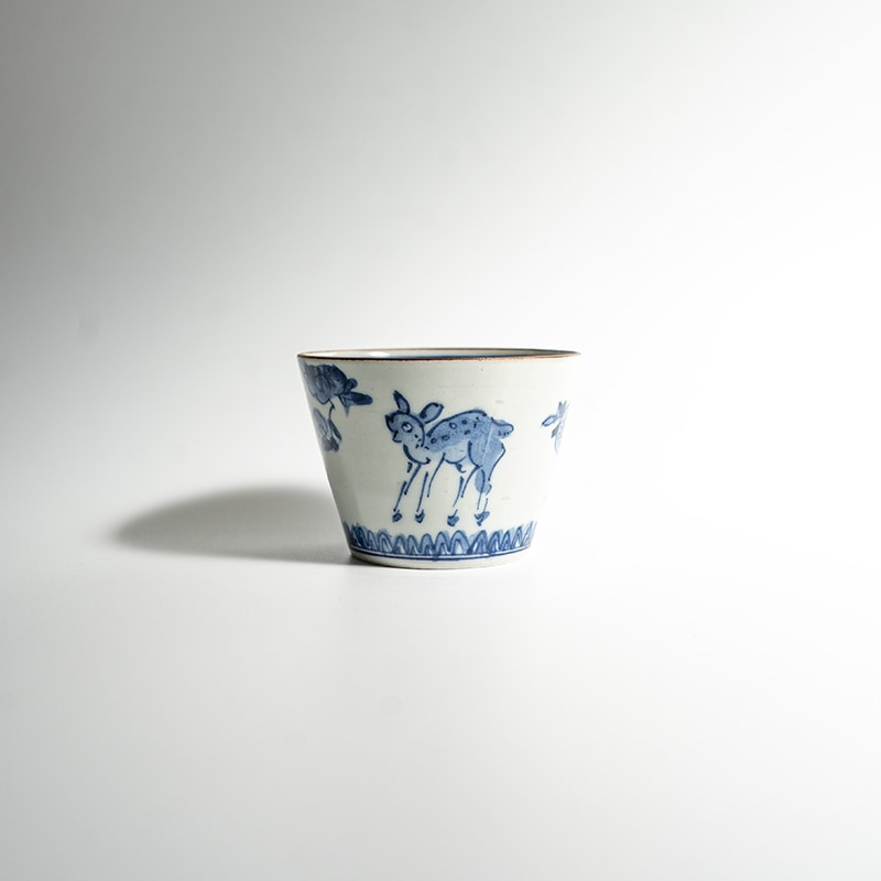 【個展】蕎麦猪口染付鹿 萠窯