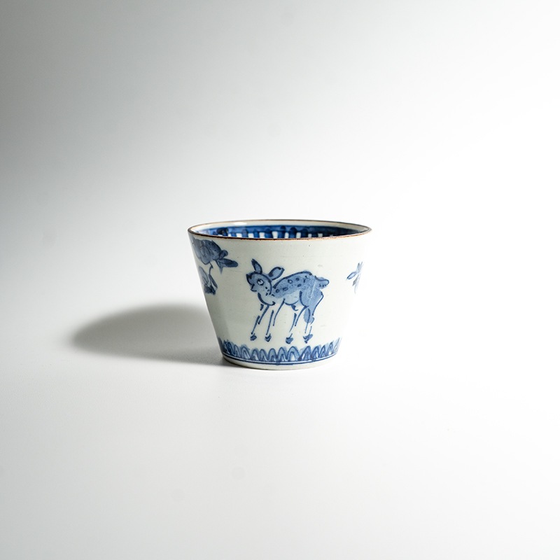 【個展】蕎麦猪口染付鹿 萠窯