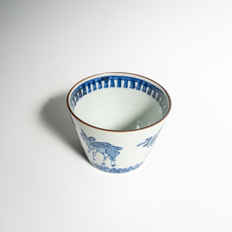 【個展】蕎麦猪口染付鹿 萠窯