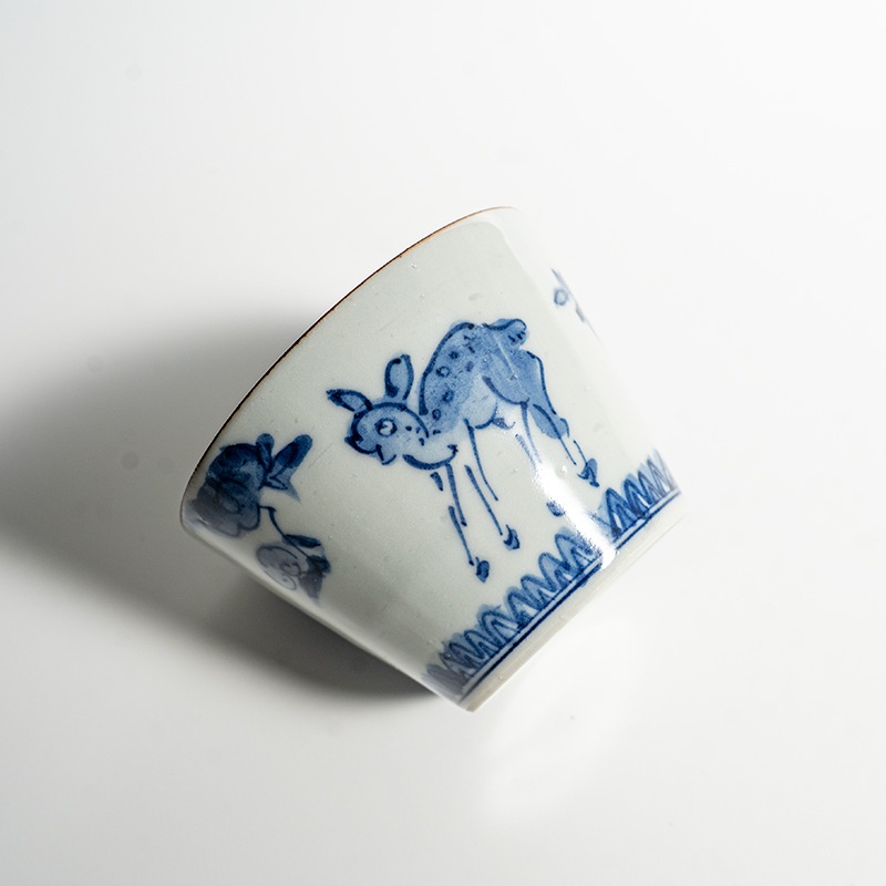 【個展】蕎麦猪口染付鹿 萠窯