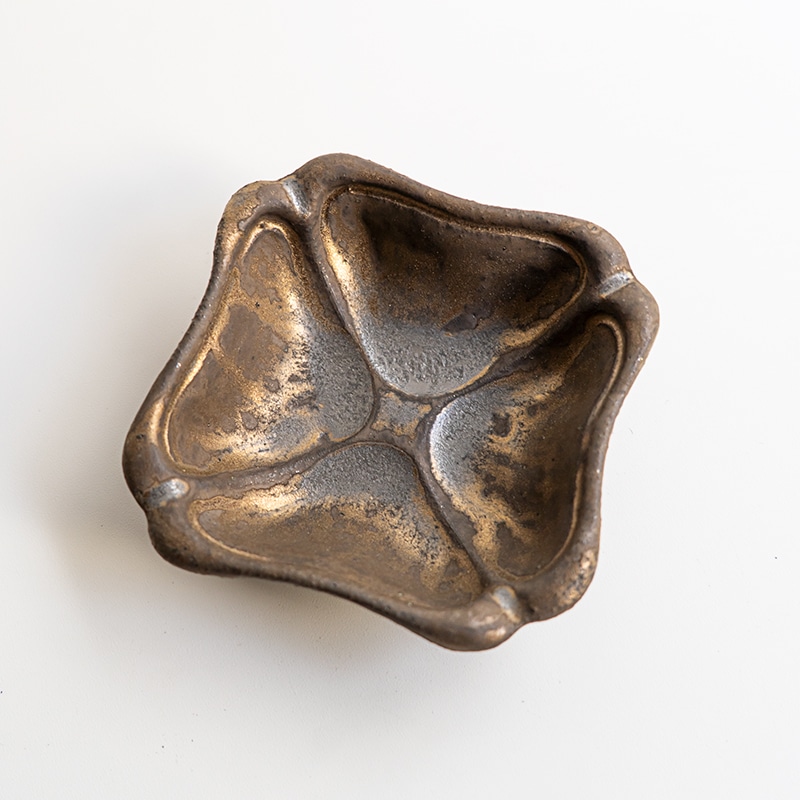 【藤原展】木瓜豆鉢 黒 藤原純