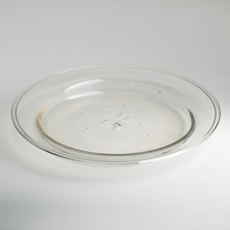 【ガラス展】olive stained plate M　fresco