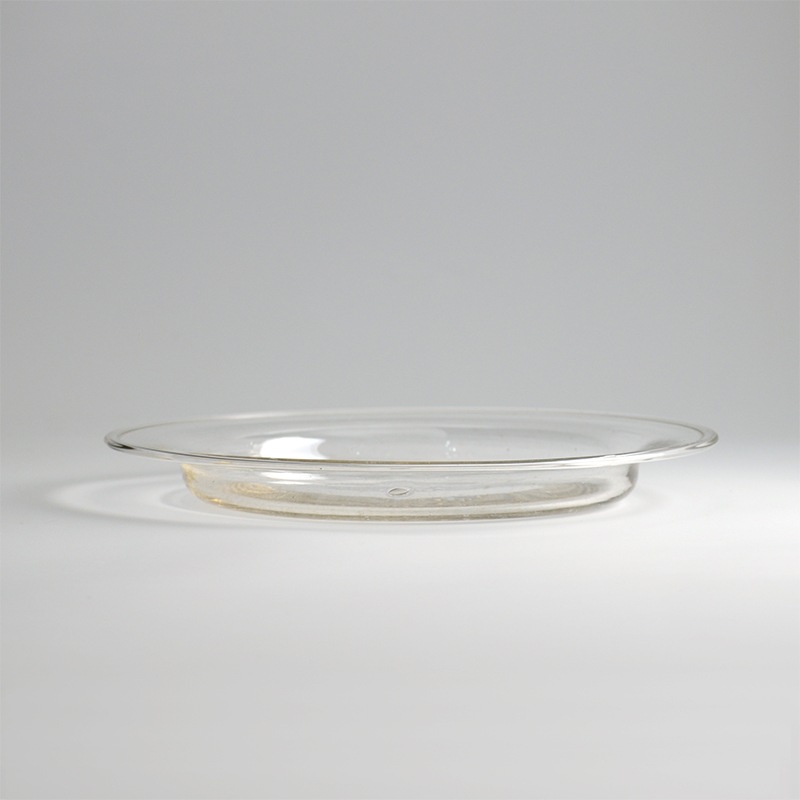 【ガラス展】olive stained plate M　fresco