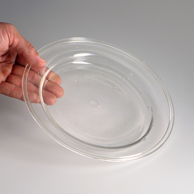 【ガラス展】olive stained plate M　fresco