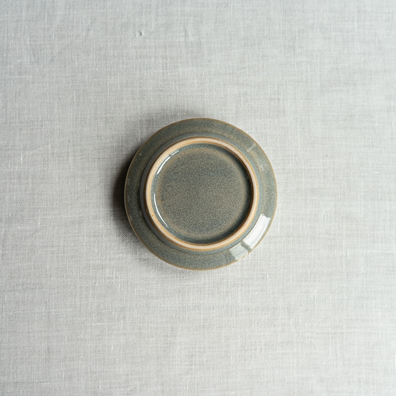 [別注] 薄墨草花文3寸小皿　土井善男