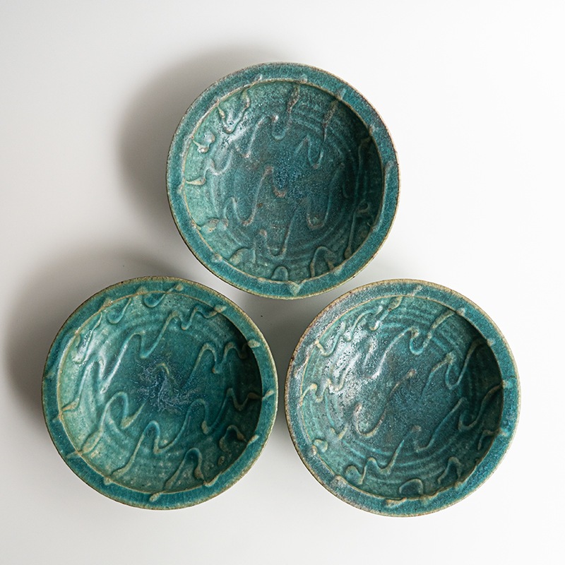 【藤原展】イッチンリム鉢M 青(B) 藤原純