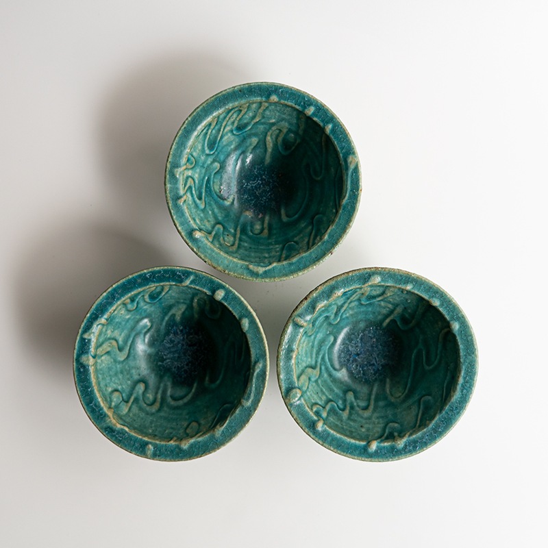 【藤原展】イッチンリム鉢S 青(B)　藤原純