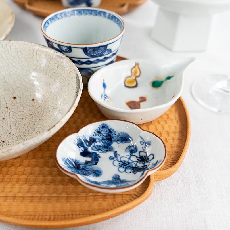 彩り豆皿盆セット