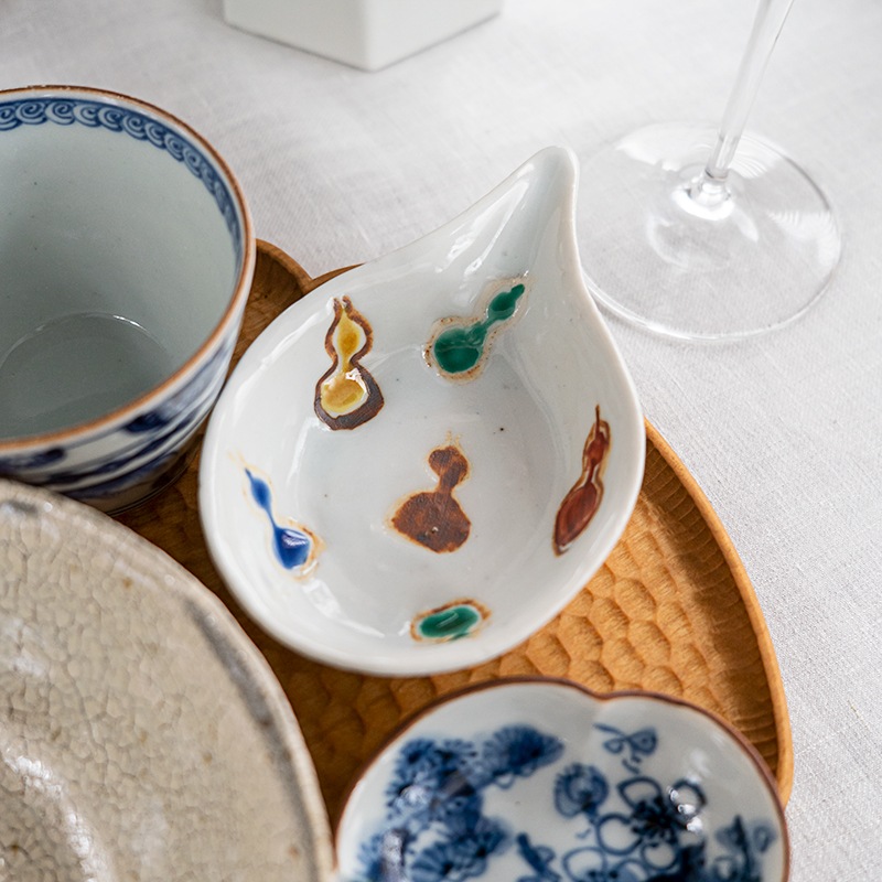 彩り豆皿盆セット