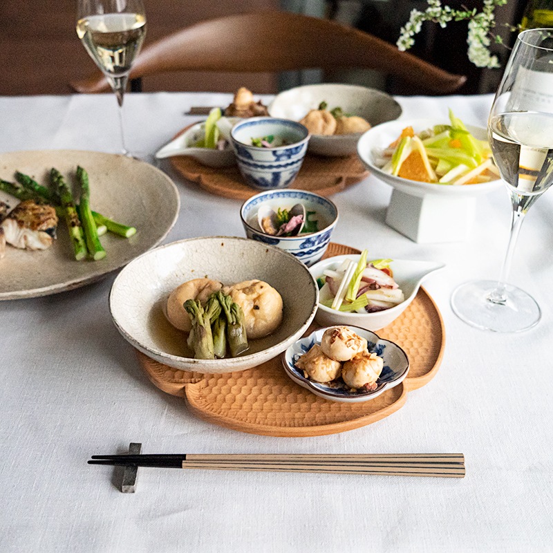 彩り豆皿盆セット