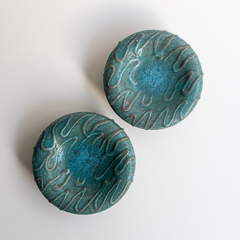 藤原展】イッチンくぼみ台皿S 青(B) 藤原純 | 全ての商品 | 【公式通販