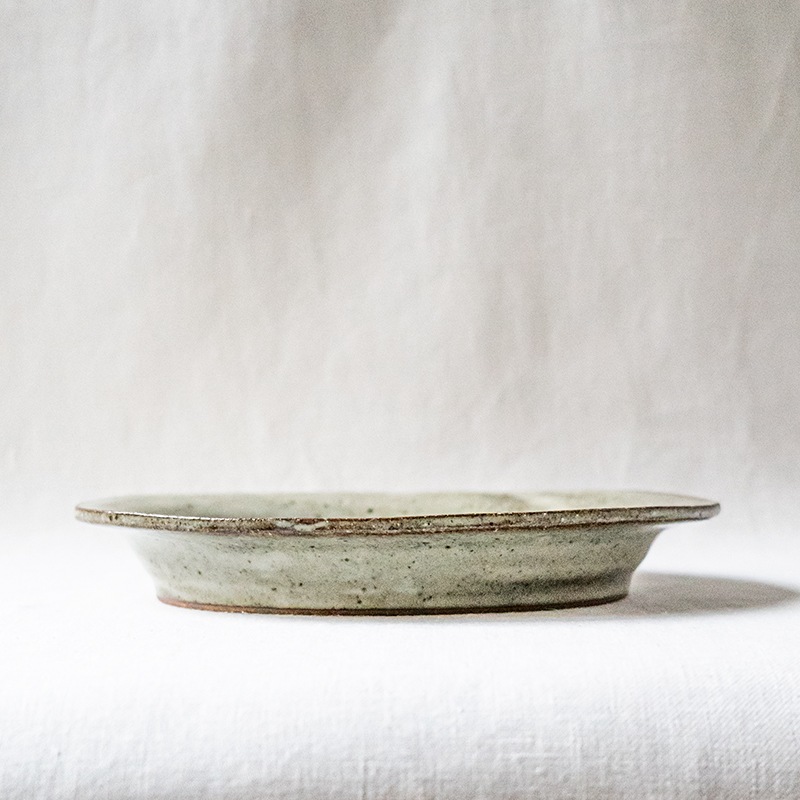 林檎灰釉楕円深皿 寺村光輔