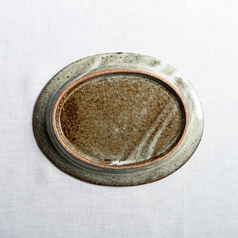 林檎灰釉楕円深皿 寺村光輔