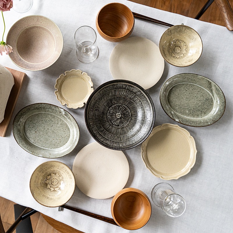 林檎灰釉楕円深皿 寺村光輔